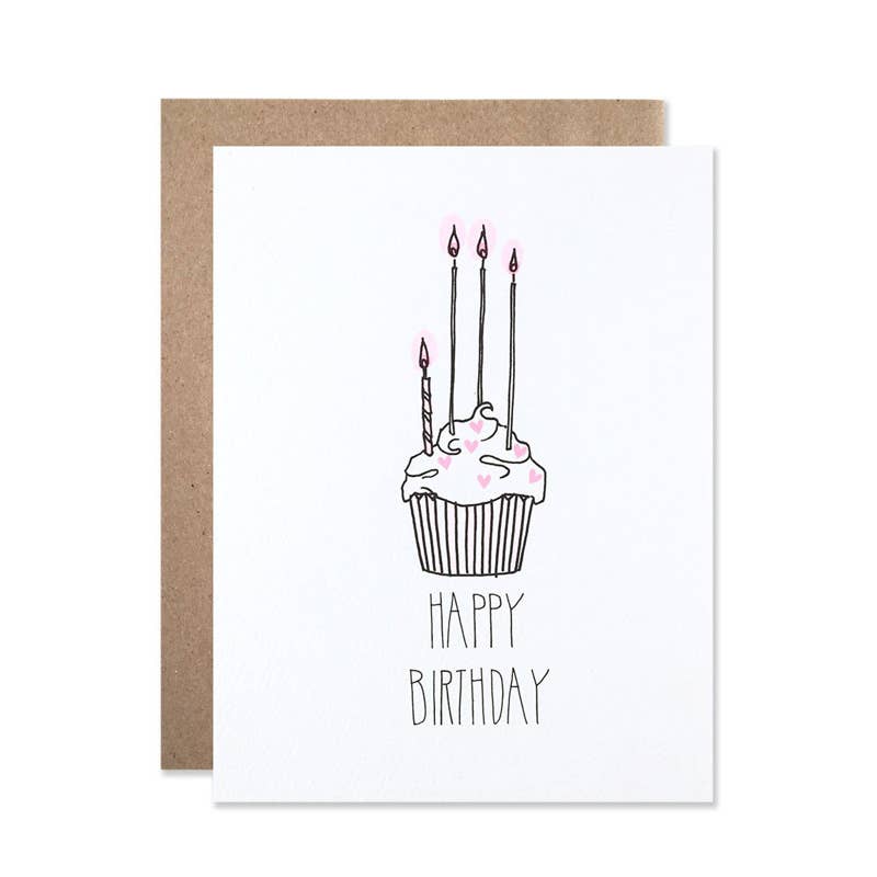 Birthday Heart Cupcake Card