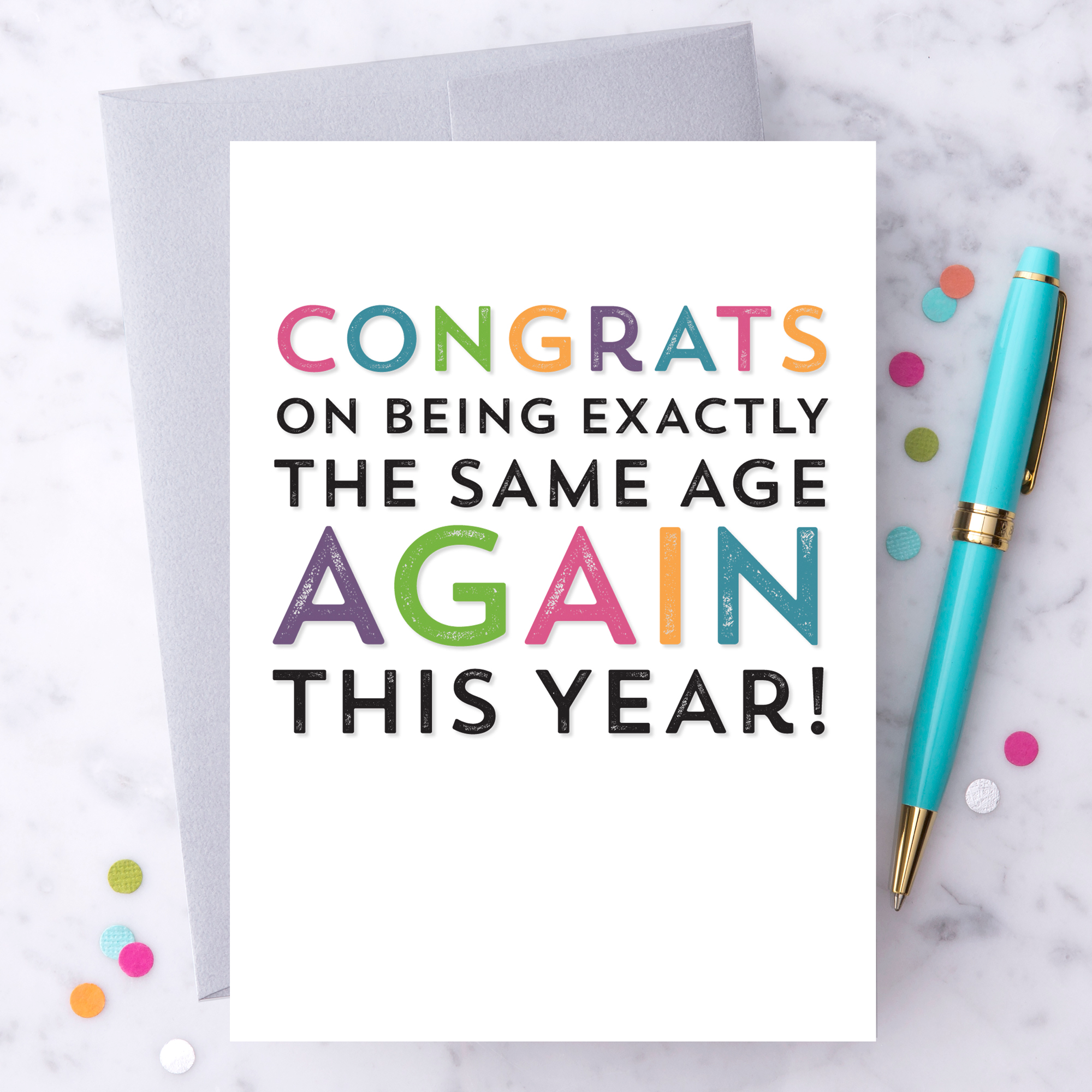 HB53V - "Congrats on Being the Same Age" Greeting Card