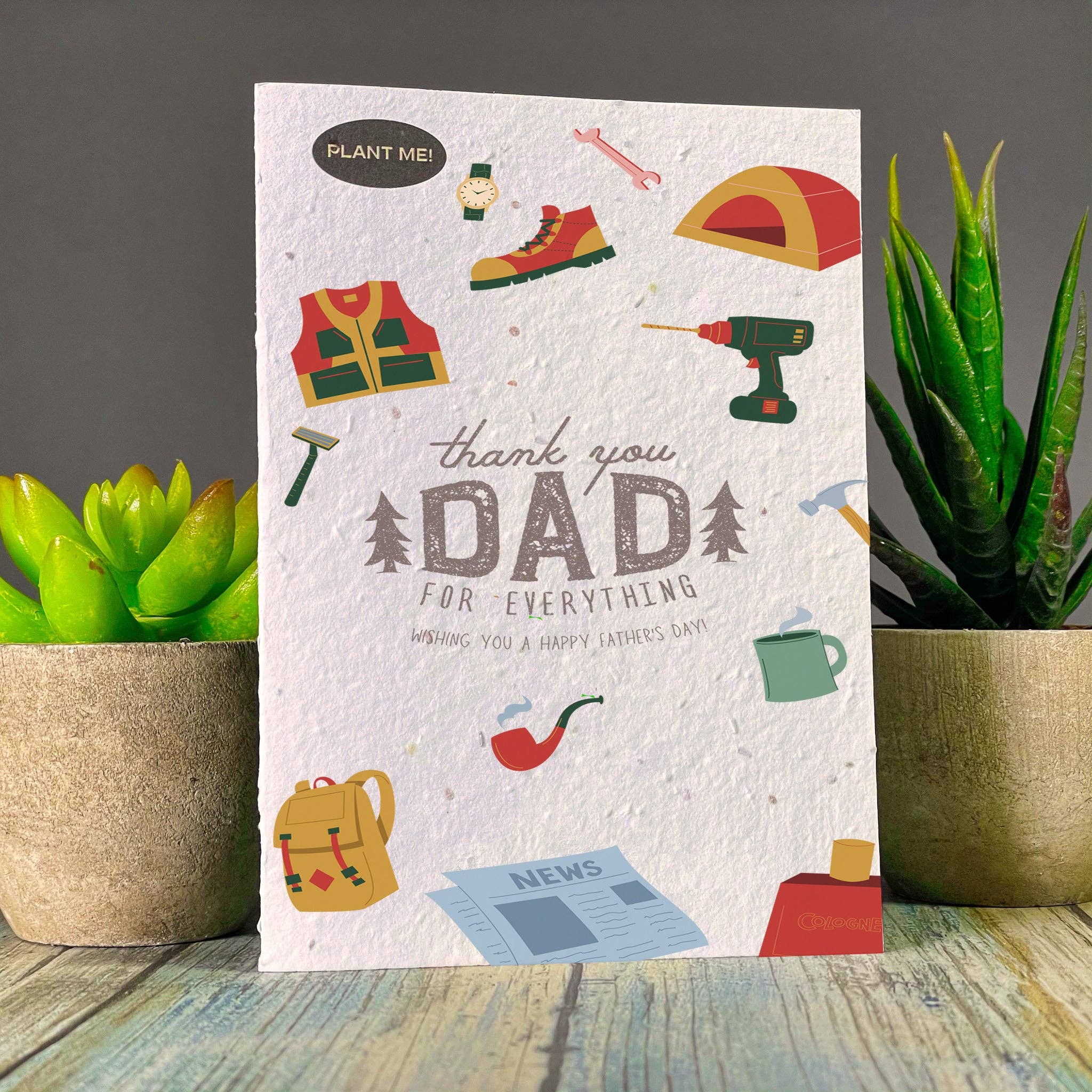 Thank You For Everything Dad Plantable Greeting Card: Wildfloers