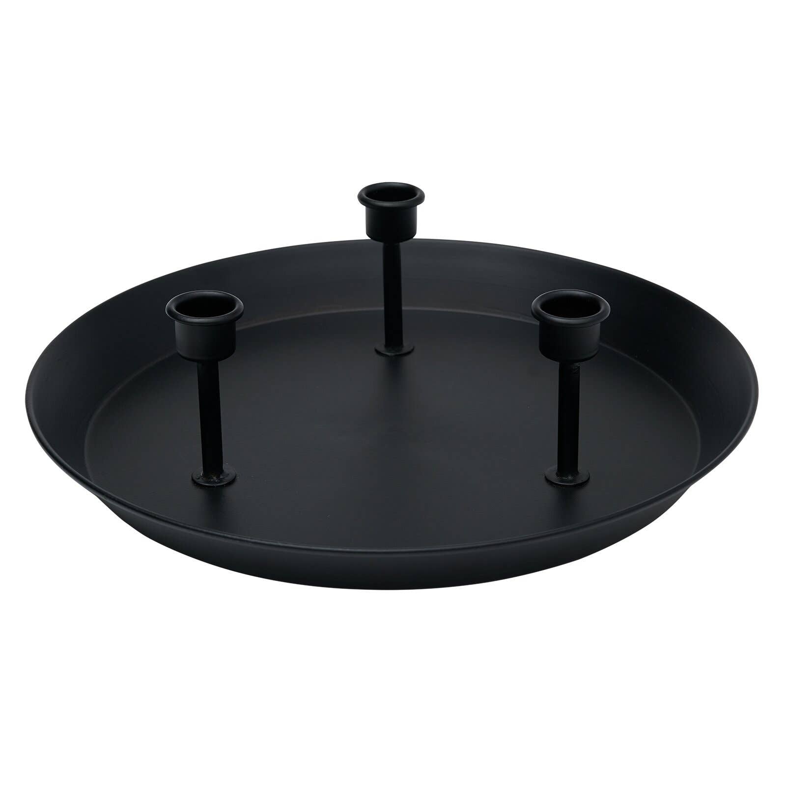 Candle Holder Tray Blk Metal
