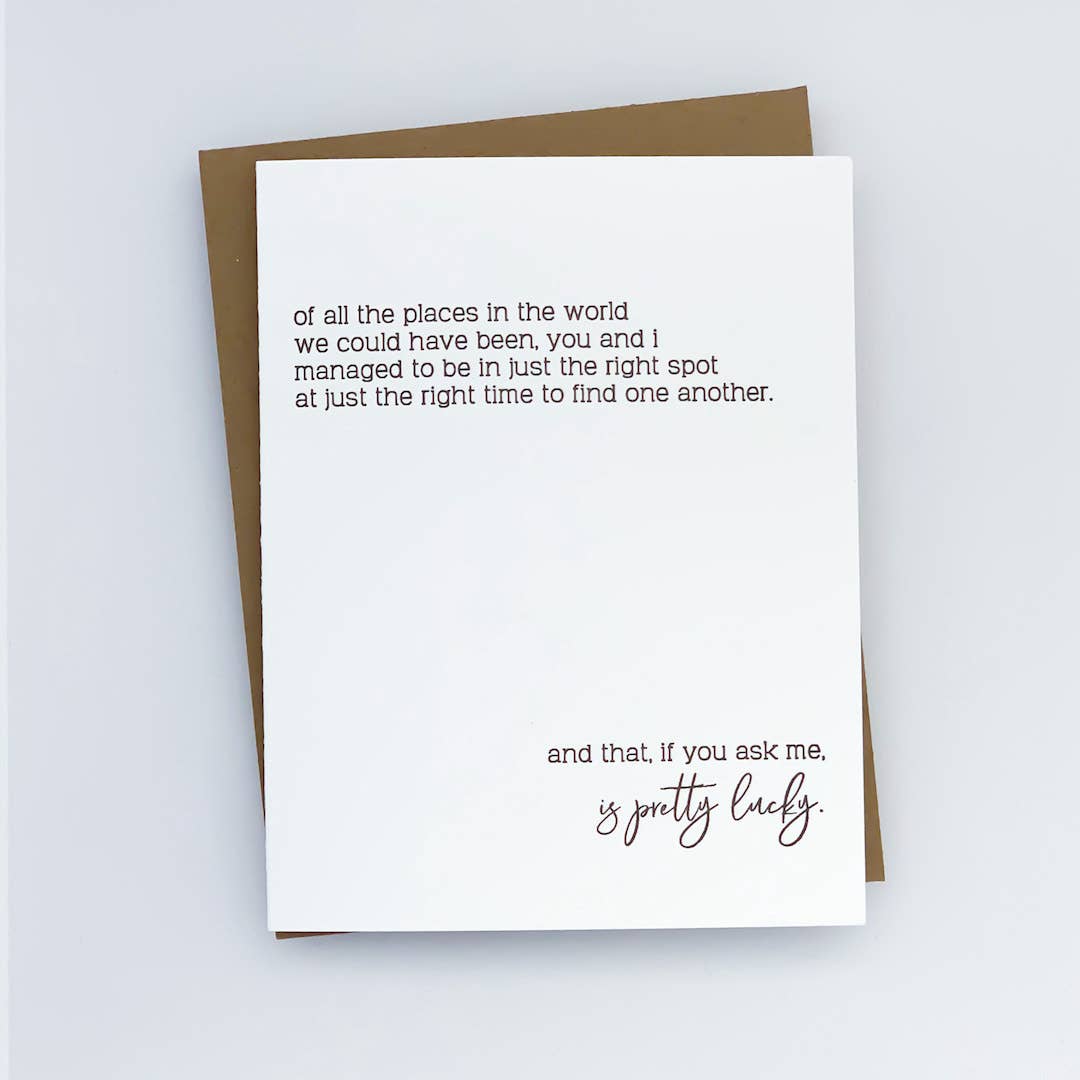 Pretty Lucky Letterpress Greeting Card