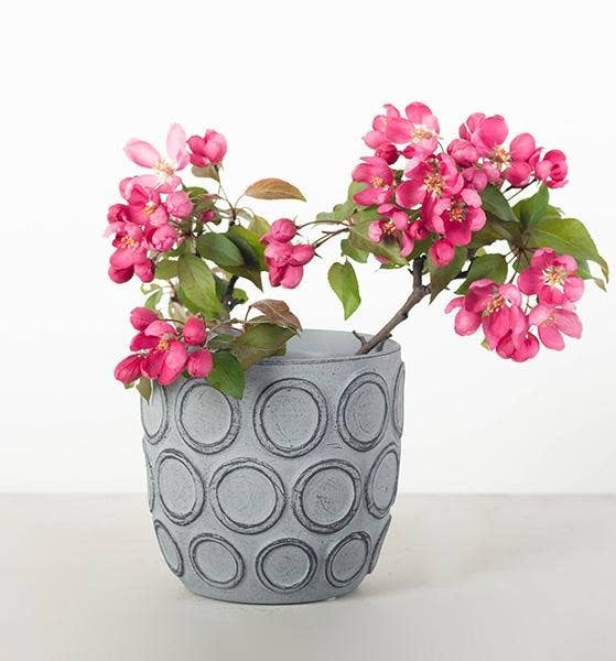 Flower Pot With Circle Pattern