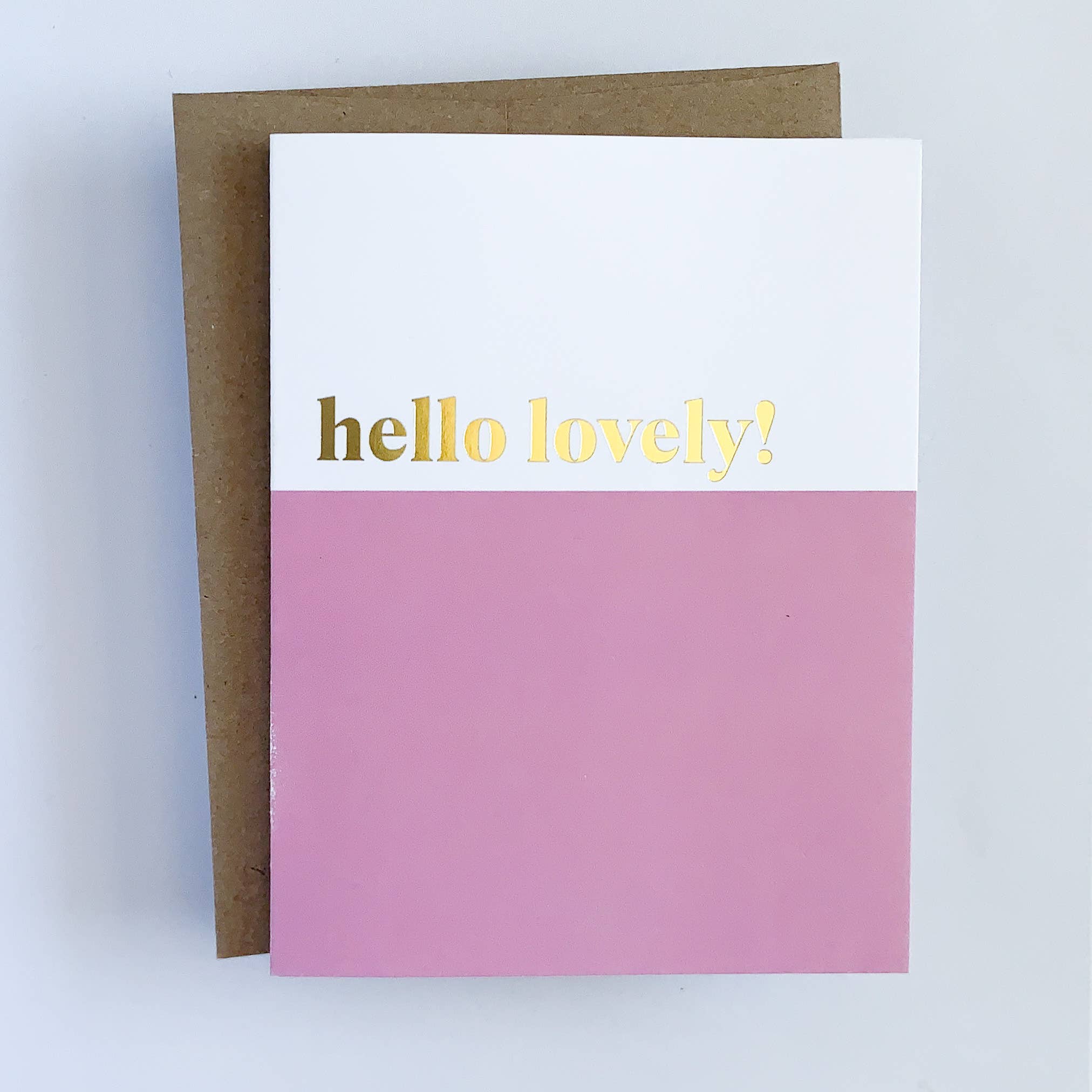 Hello Lovely Colorblock Gold Foil Greeting Card