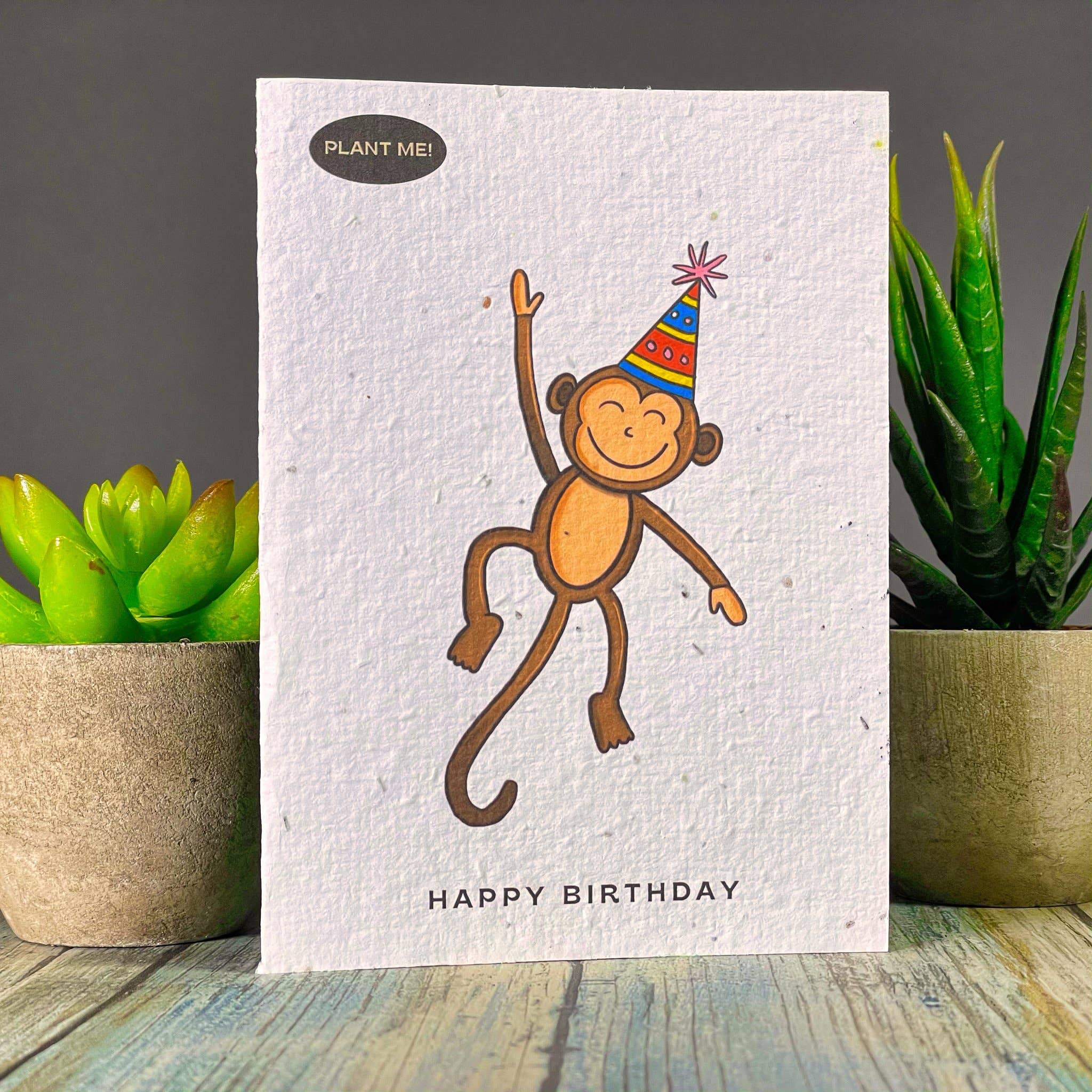 Monkey Birthday Plantable Greeting Card