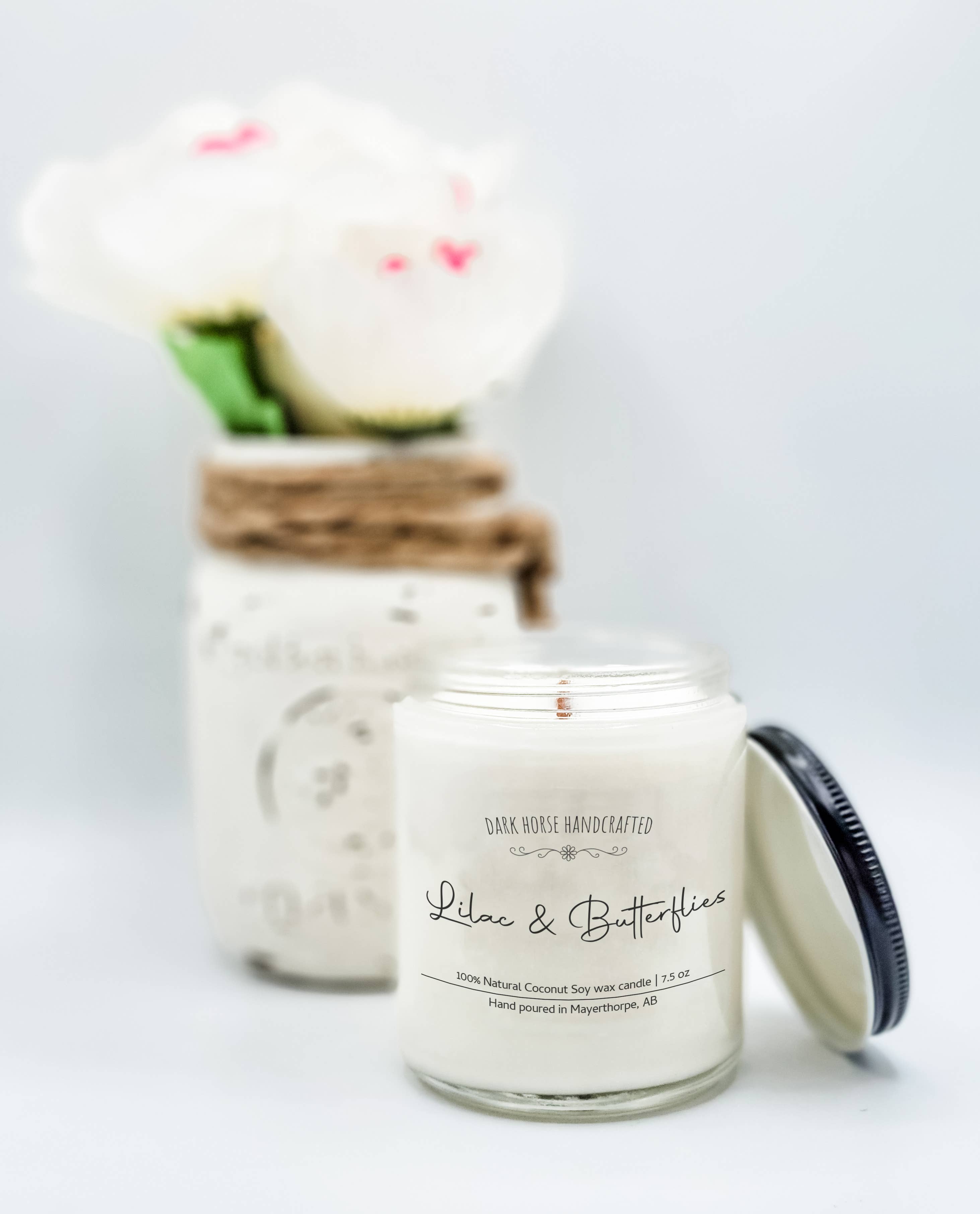 Lilac & Butterflies - 100% Natural Coconut Soy Wax Candle