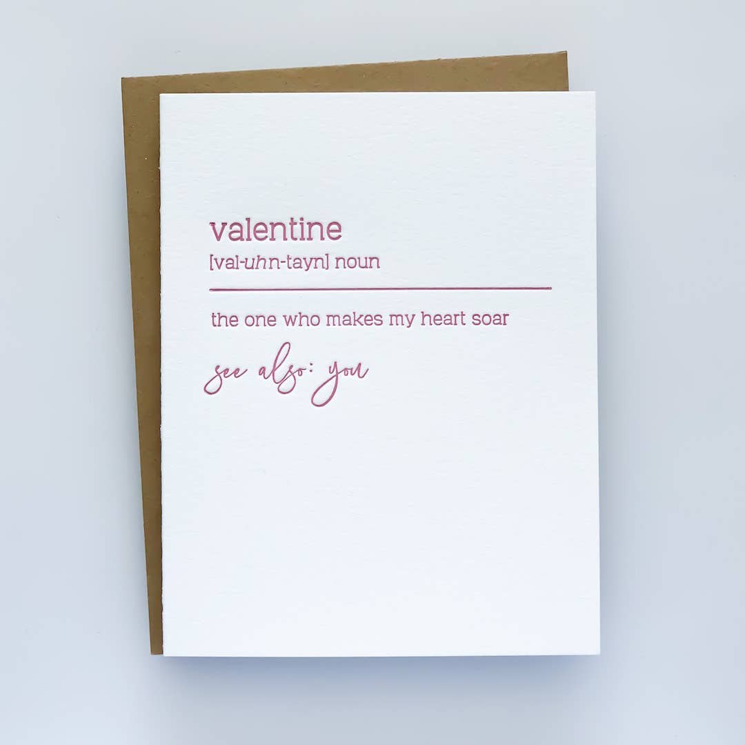 Definition of a Valentine Letterpress Card