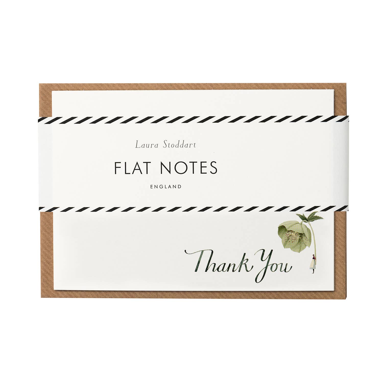 In Bloom Green Thank you Hellebore Flat Note - Pack of 12