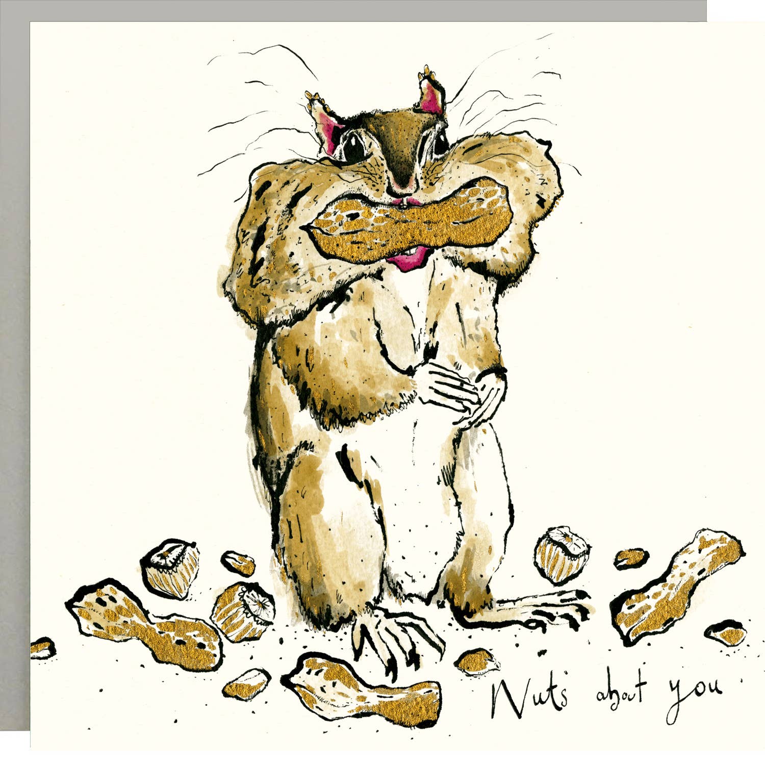 Nuts About You Chipmunk Card