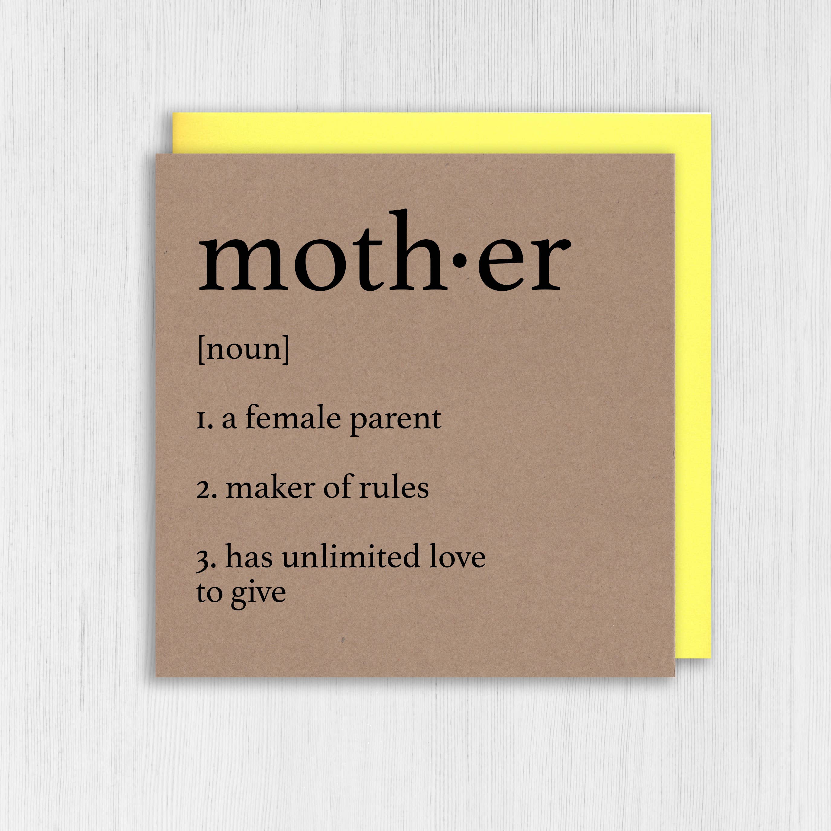 Kraft birthday card: Definition of mother
