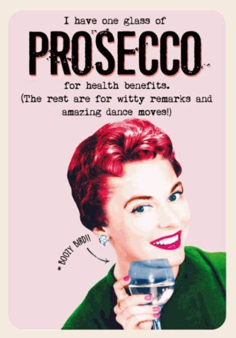 Prosecco Birthday Greeting Card