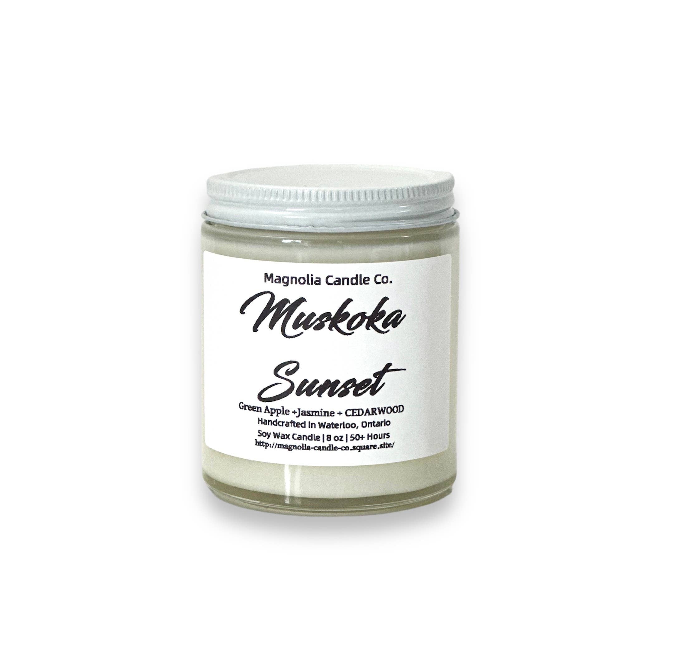 Muskoka Sunset -  Soy Candle - Clear Glass Jar: 8 oz