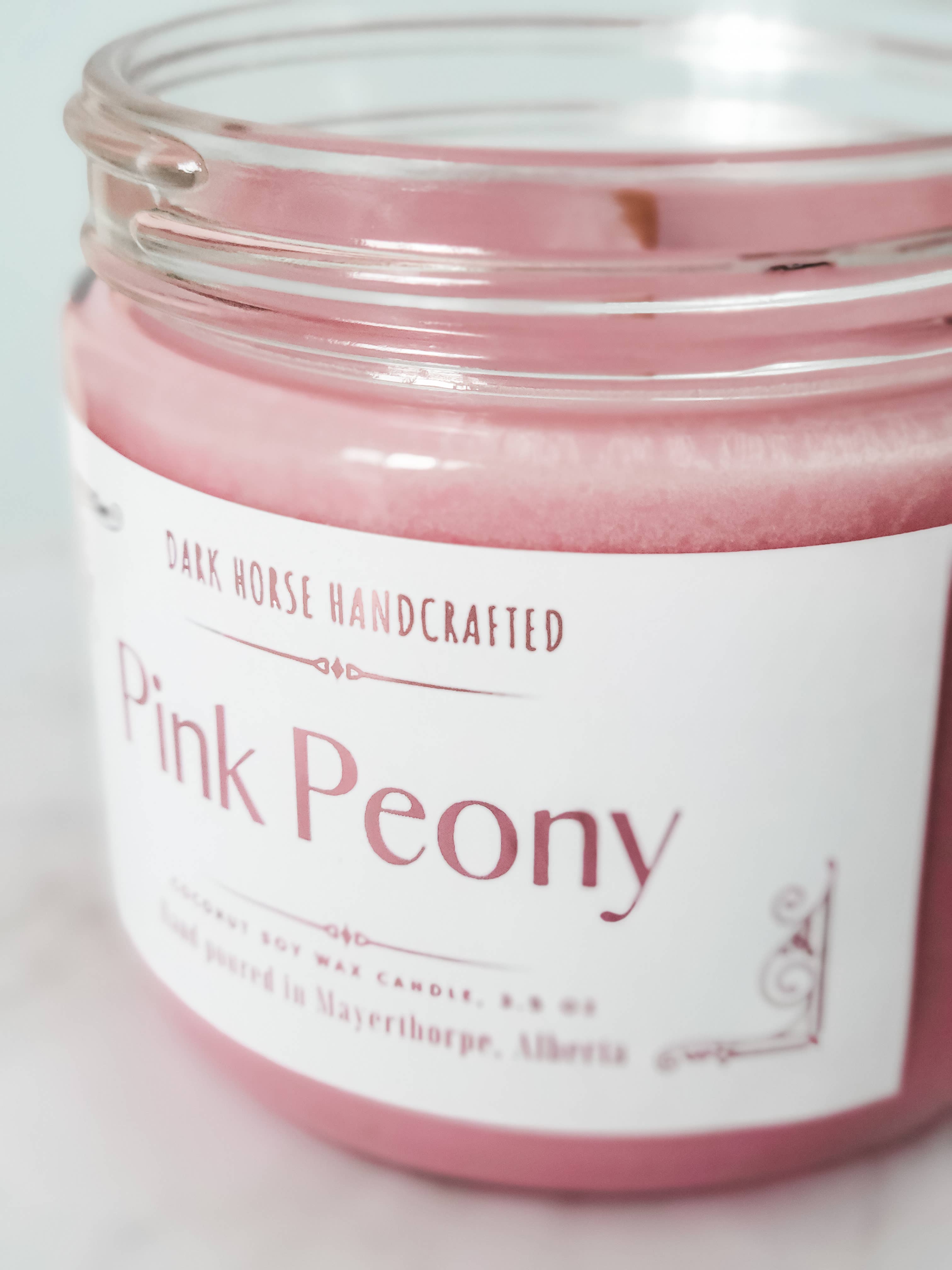 Pink Peony - 'In colour' Coconut Soy Wax Candle