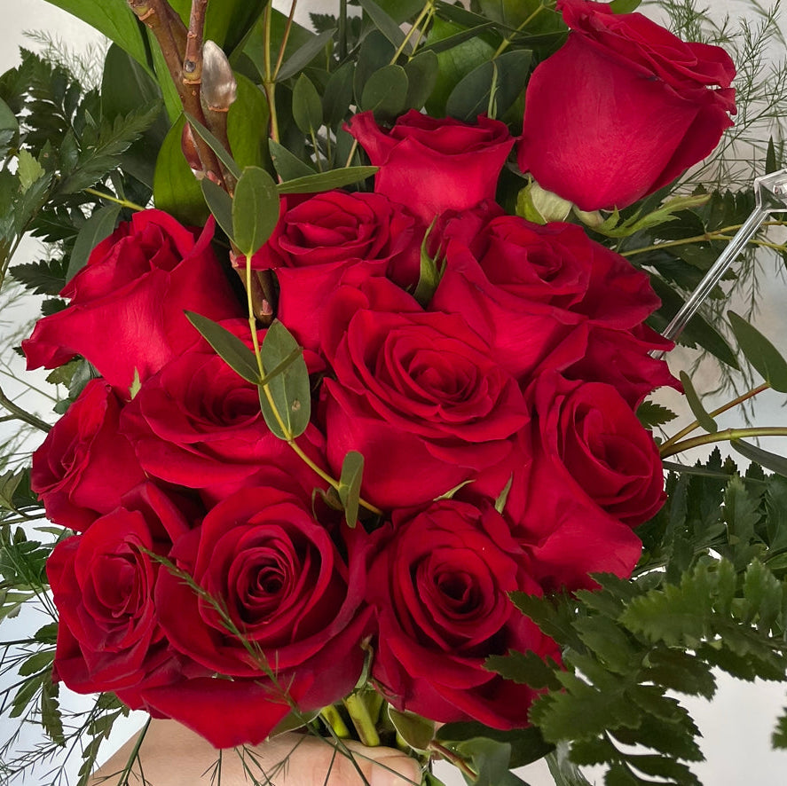 a lovely gift of red roses
